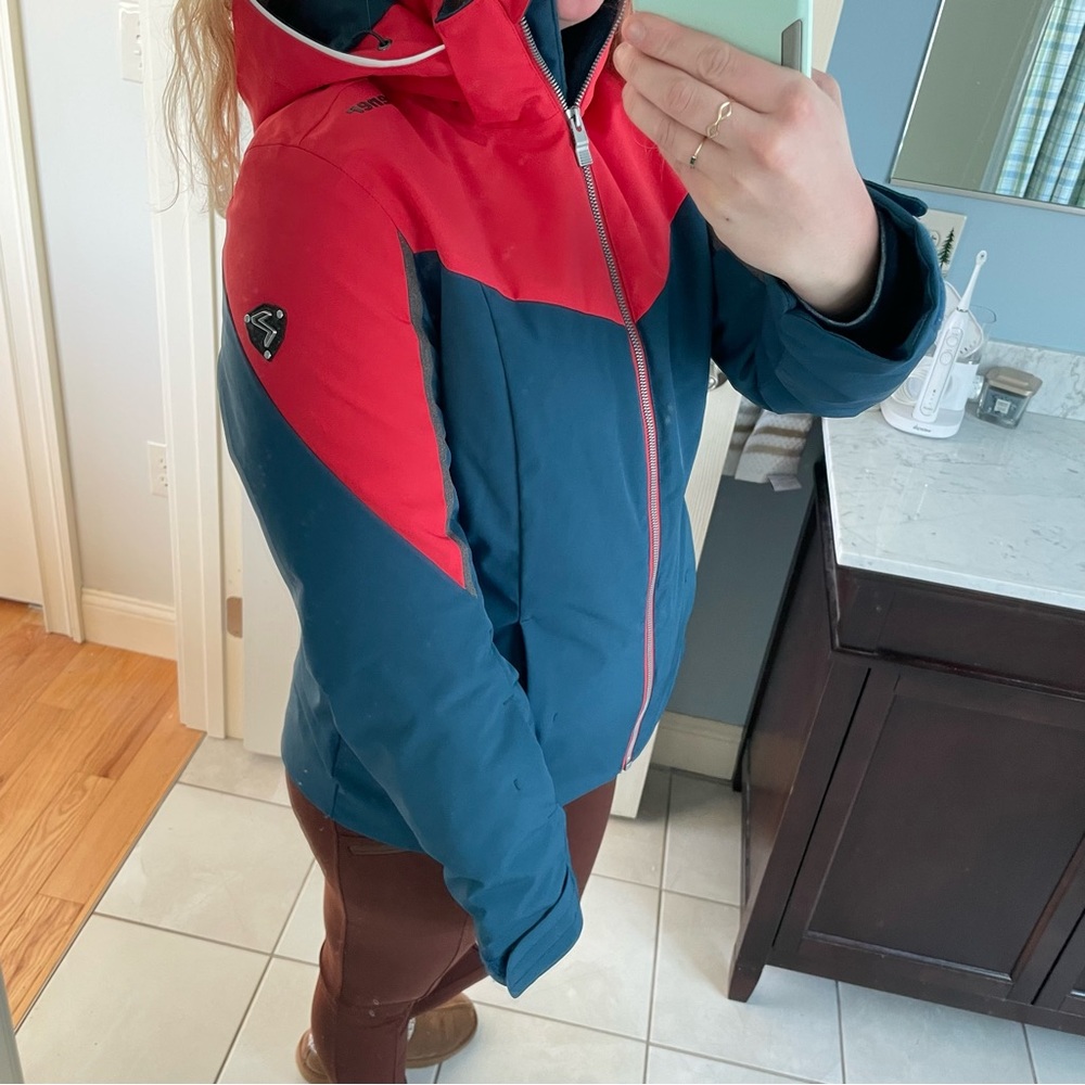 ZIENER Women’s Winter Ski Coat (Red/Blue Retro)